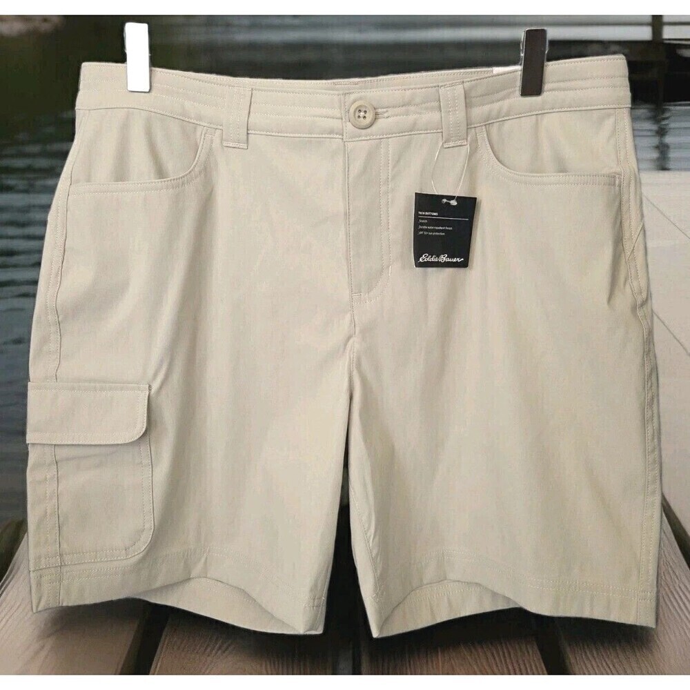 NEW Eddie Bauer Women's Tech Short 7” Pumice (Khaki) Women’s 12 SEE DESC - Picture 11 of 11